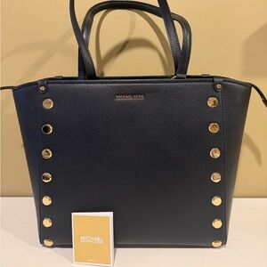 Michael Kors Black Holly Tote - pebbled leather NWT